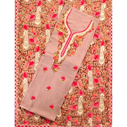 THREADWORK RAYON SALWAR SUITS (#N213 - BEIGE)-11922764
