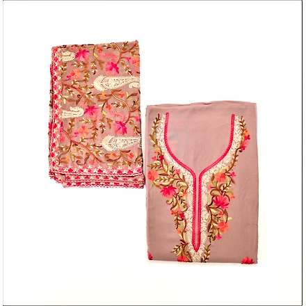 THREADWORK RAYON SALWAR SUITS (#N213 - BEIGE)-BEIGE-2