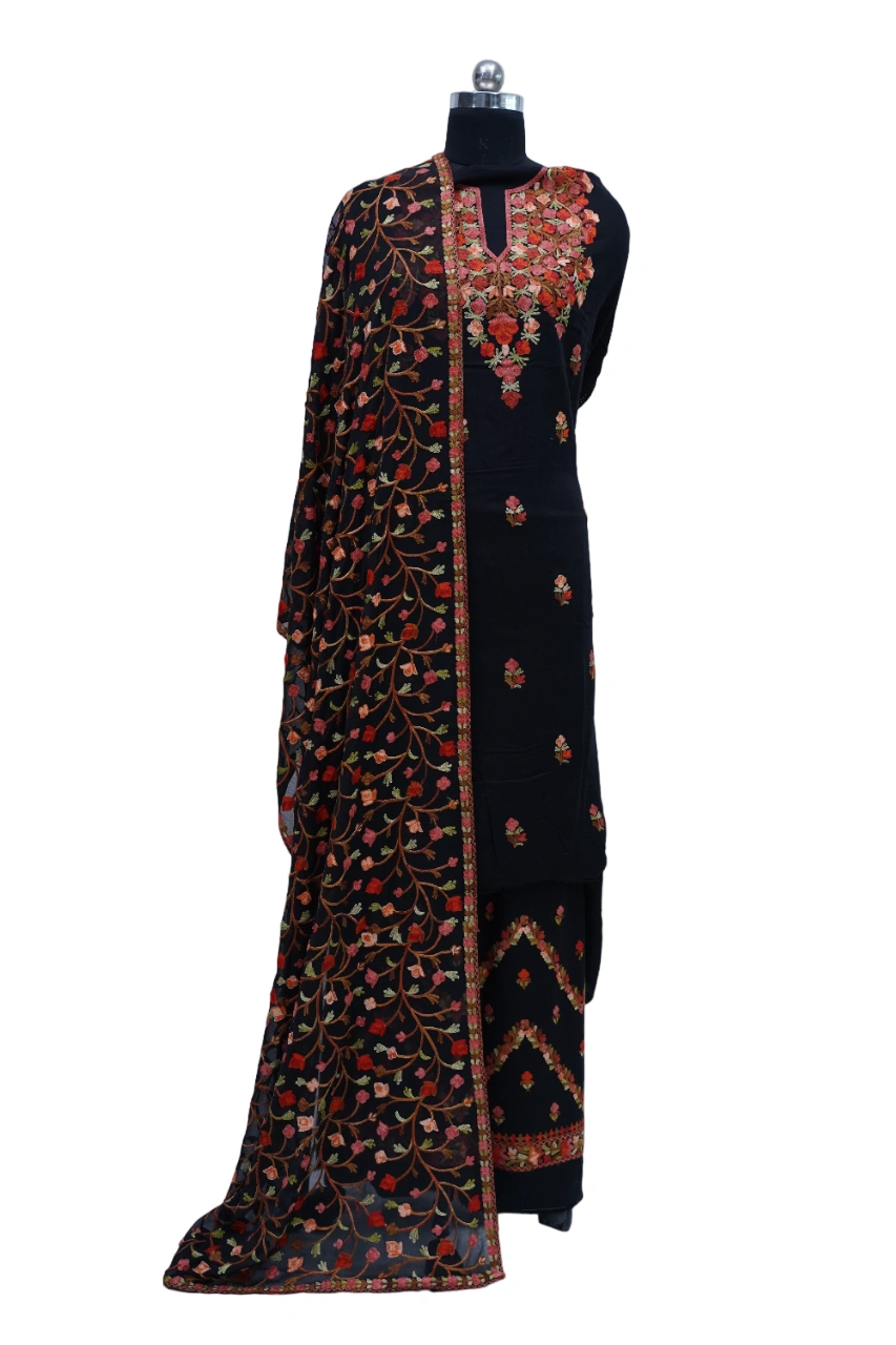 THREADWORK GEORGETTE SALWAR SUITS (# P104 -BLACK)-11922794