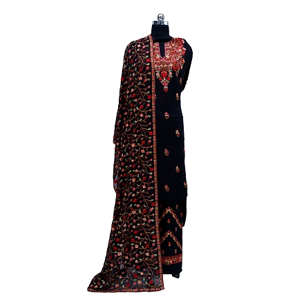 THREADWORK GEORGETTE SALWAR SUITS (# P104 -BLACK)-11922794