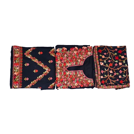 THREADWORK GEORGETTE SALWAR SUITS (# P104 -BLACK)-BLACK-4