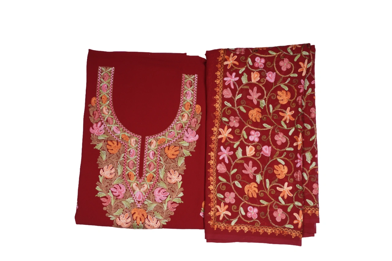 THREADWORK GEORGETTE SALWAR SUITS (#GEORGETTE-MEHROON)-MEHROON-2