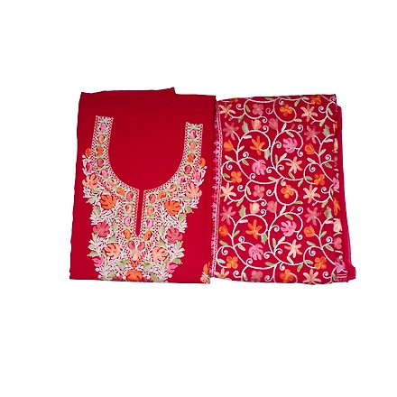 THREADWORK GEORGETTE SALWAR SUITS (#GEORGETTE-MEHROON)-MEHROON-1