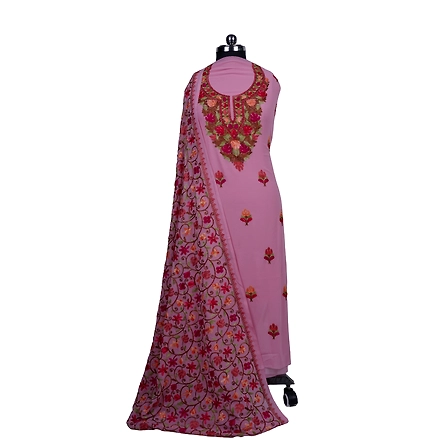 THREADWORK GEORGETTE SALWAR SUITS(#GEORGETTE-PINK)-11922824