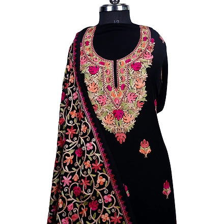THREADWORK GEORGETTE SALWAR SUITS (#GEORGETTE-BLACK)-BLACK-1