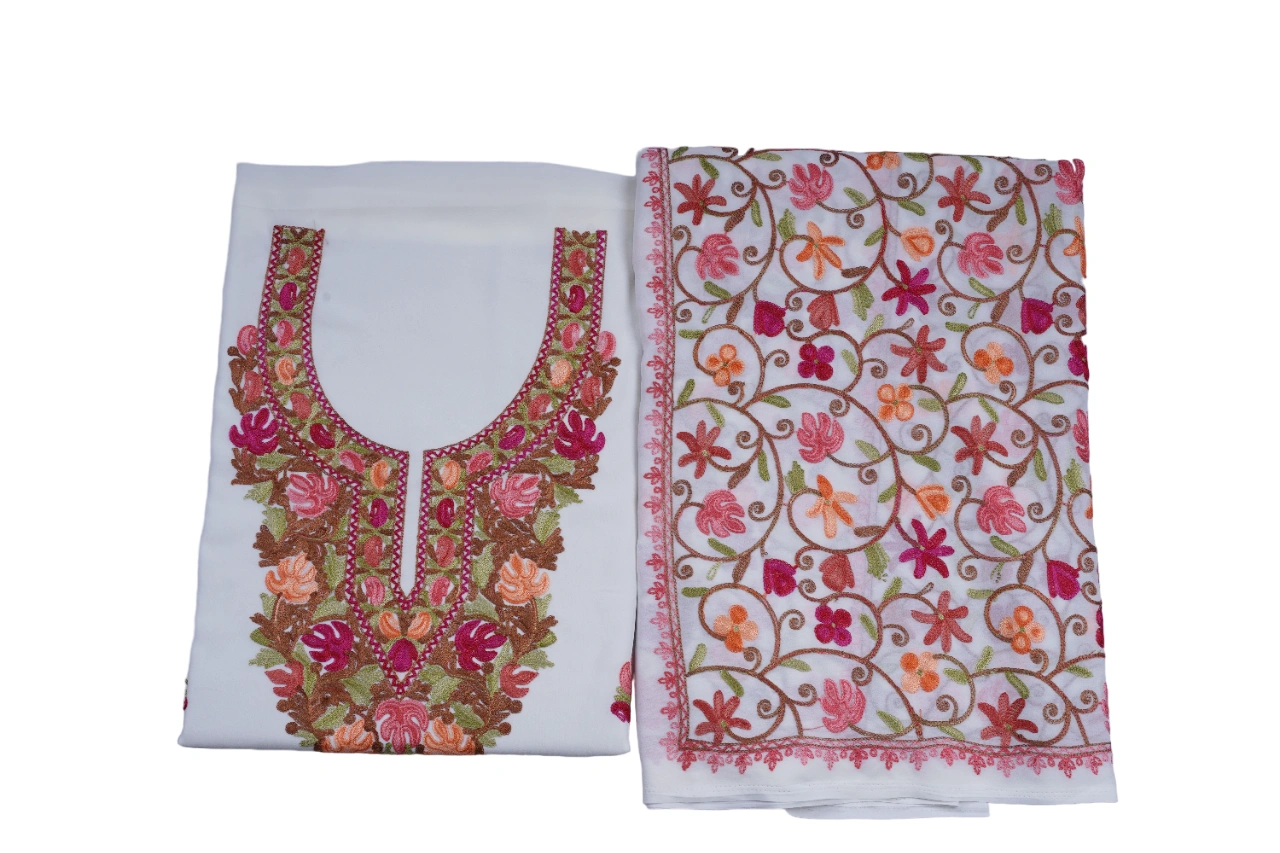 THREADWORK GEORGETTE SALWAR SUITS (#GEORGETTE-WHITE)-WHITE-2