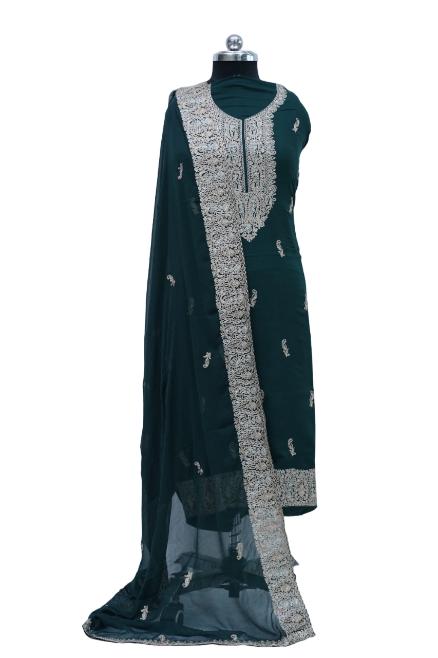 THREADWORK RAYON SALWAR SUITS(# Z302 -GREEN)-11922836