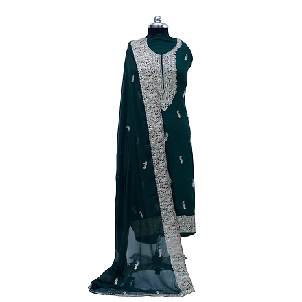 THREADWORK RAYON SALWAR SUITS(# Z302 -GREEN)-11922836