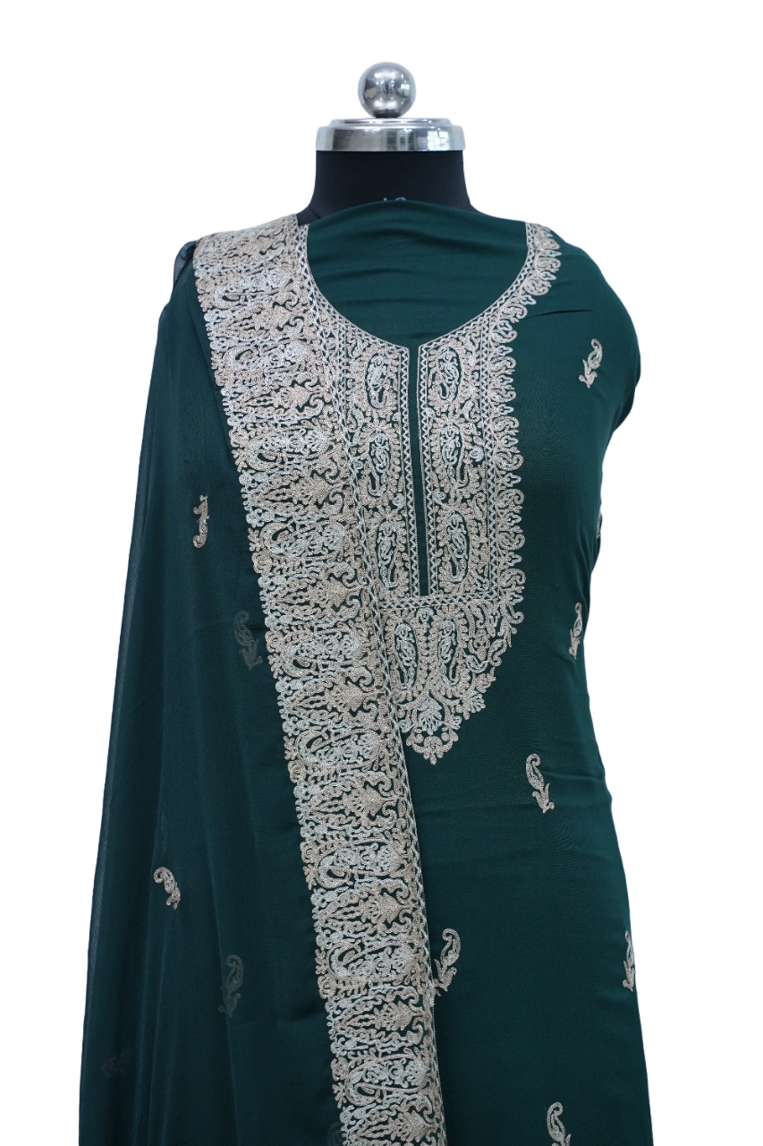 THREADWORK RAYON SALWAR SUITS(# Z302 -GREEN)-GREEN-1