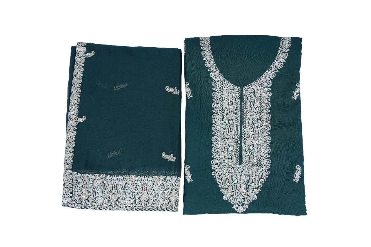 THREADWORK RAYON SALWAR SUITS(# Z302 -GREEN)-GREEN-2