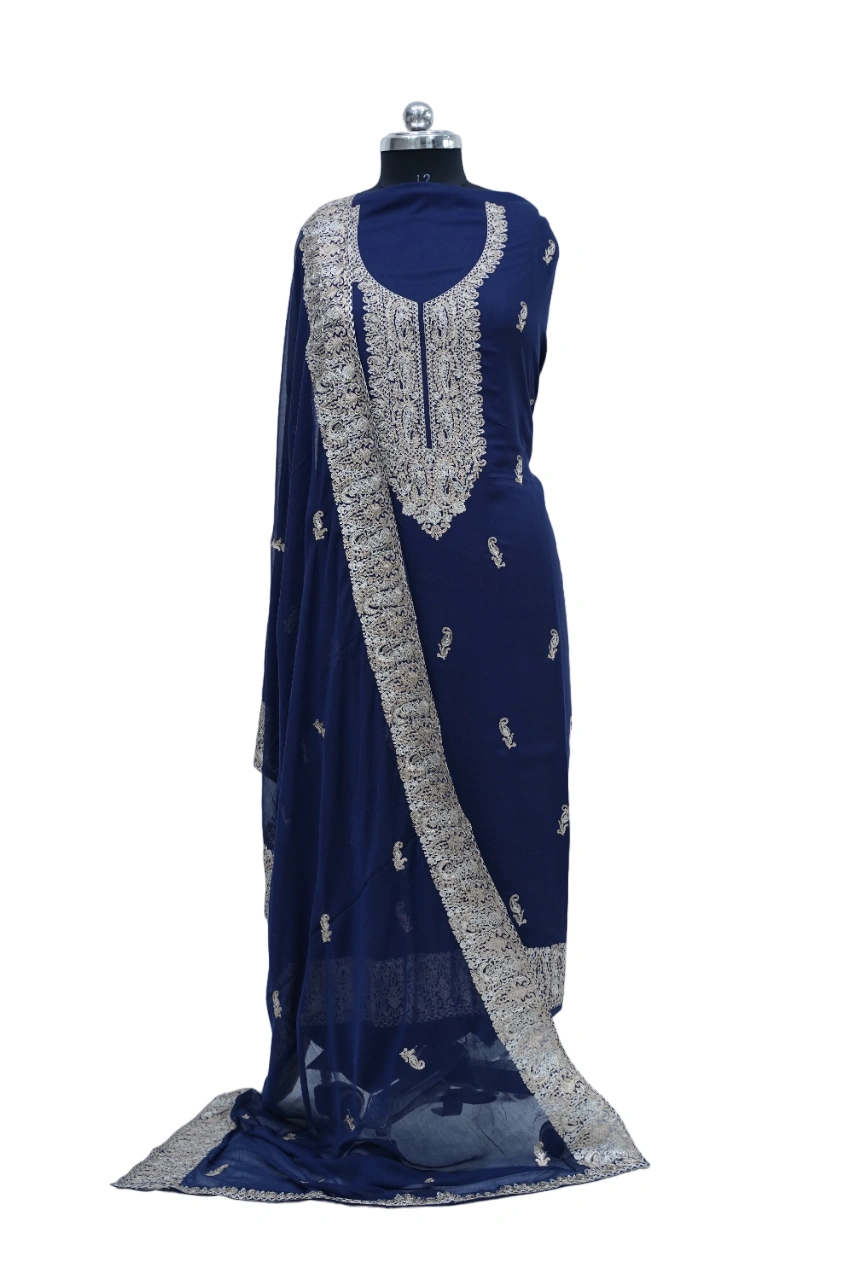 THREADWORK RAYON SALWAR SUITS(# Z302 -NAVY )-11922840