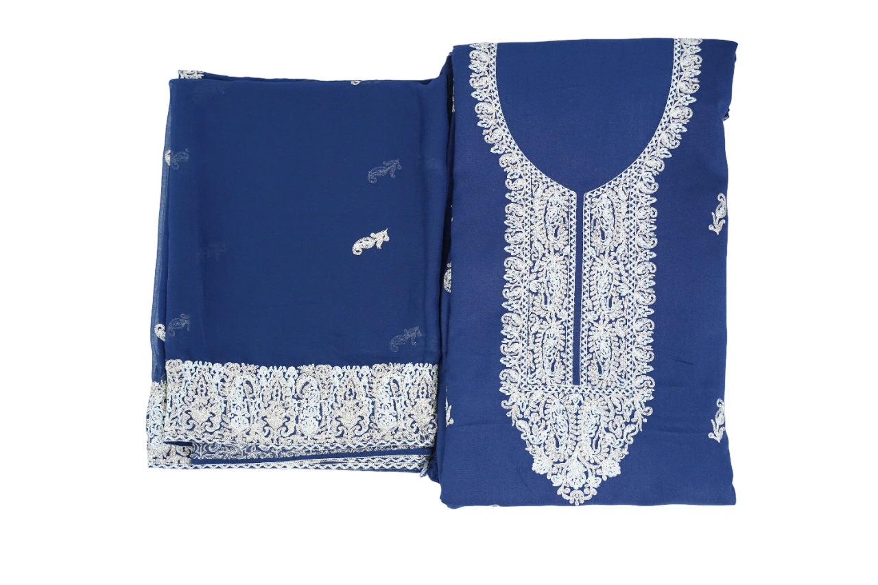 THREADWORK RAYON SALWAR SUITS(# Z302 -NAVY )-BLUE-2