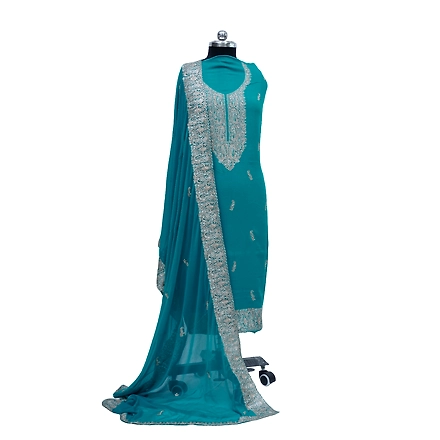 THREADWORK RAYON SALWAR SUITS(# Z302 -GREEN)-11922844