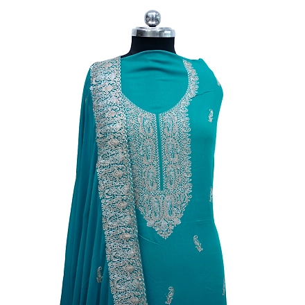 THREADWORK RAYON SALWAR SUITS(# Z302 -GREEN)-GREEN-1