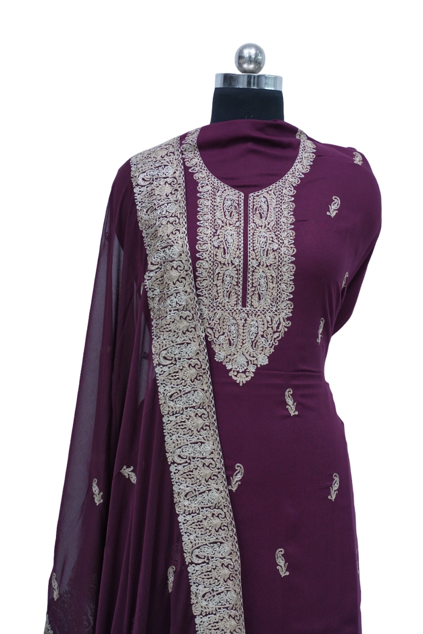 THREADWORK RAYON SALWAR SUITS(# Z302 -MAGENTA)-MARGENTA-1