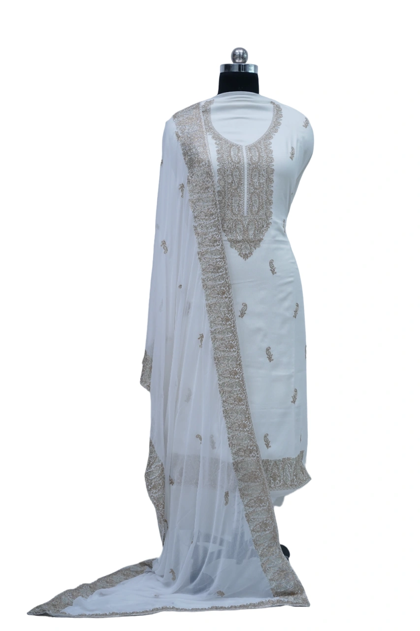 THREADWORK RAYON SALWAR SUITS(# Z302 -WHITE)-11922864