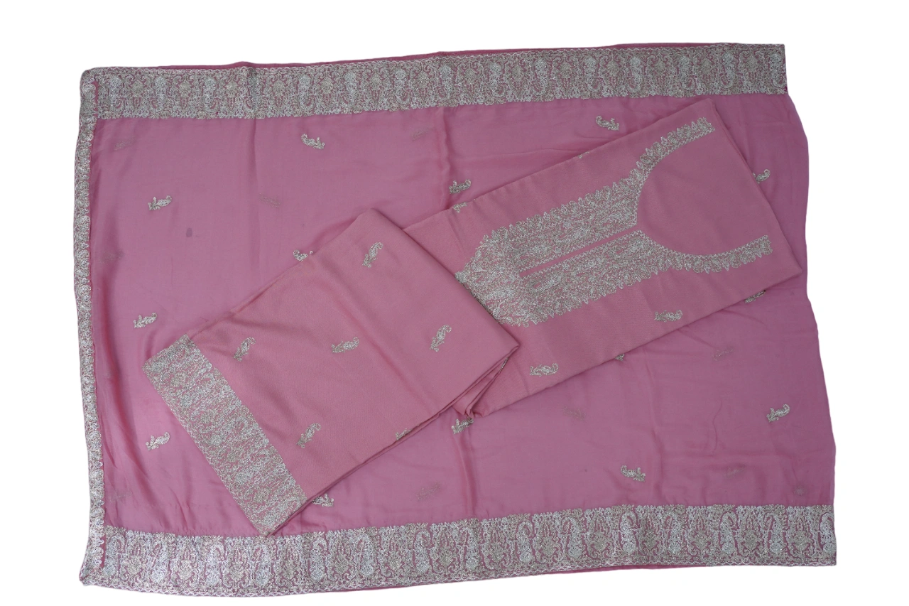 THREADWORK RAYON SALWAR SUITS(# Z302 - PINK)-PINK-3