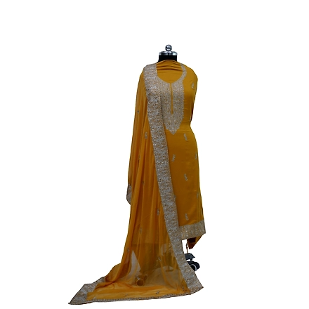 THREADWORK RAYON SALWAR SUITS(# Z302 -MUSTARD)-11922876