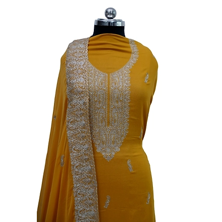 THREADWORK RAYON SALWAR SUITS(# Z302 -MUSTARD)-MUSTARD-1