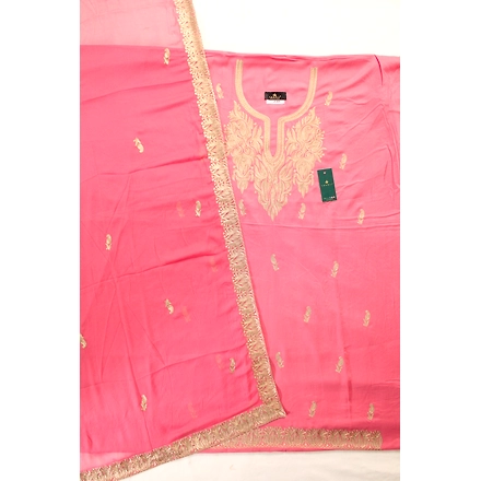 THREADWORK RAYON SALWAR SUITS(# Z301 -PINK)-PINK-3