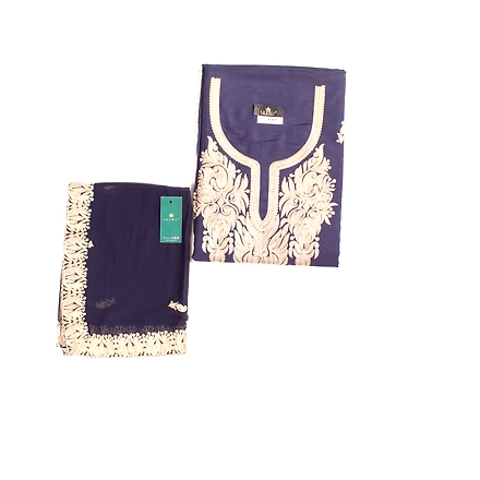 THREADWORK RAYON SALWAR SUITS(# Z301-NAVY)-NAVY BLUE-2
