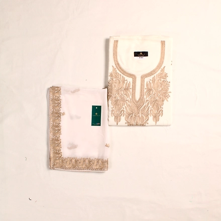THREADWORK RAYON SALWAR SUITS(# Z301-WHITE)-WHITE-2