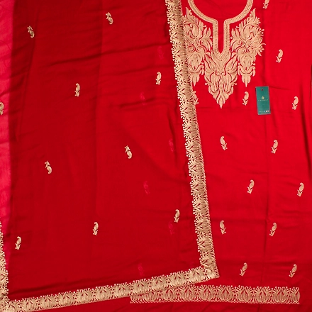 THREADWORK RAYON SALWAR SUITS(# Z301-MAROON)-MAROON-3