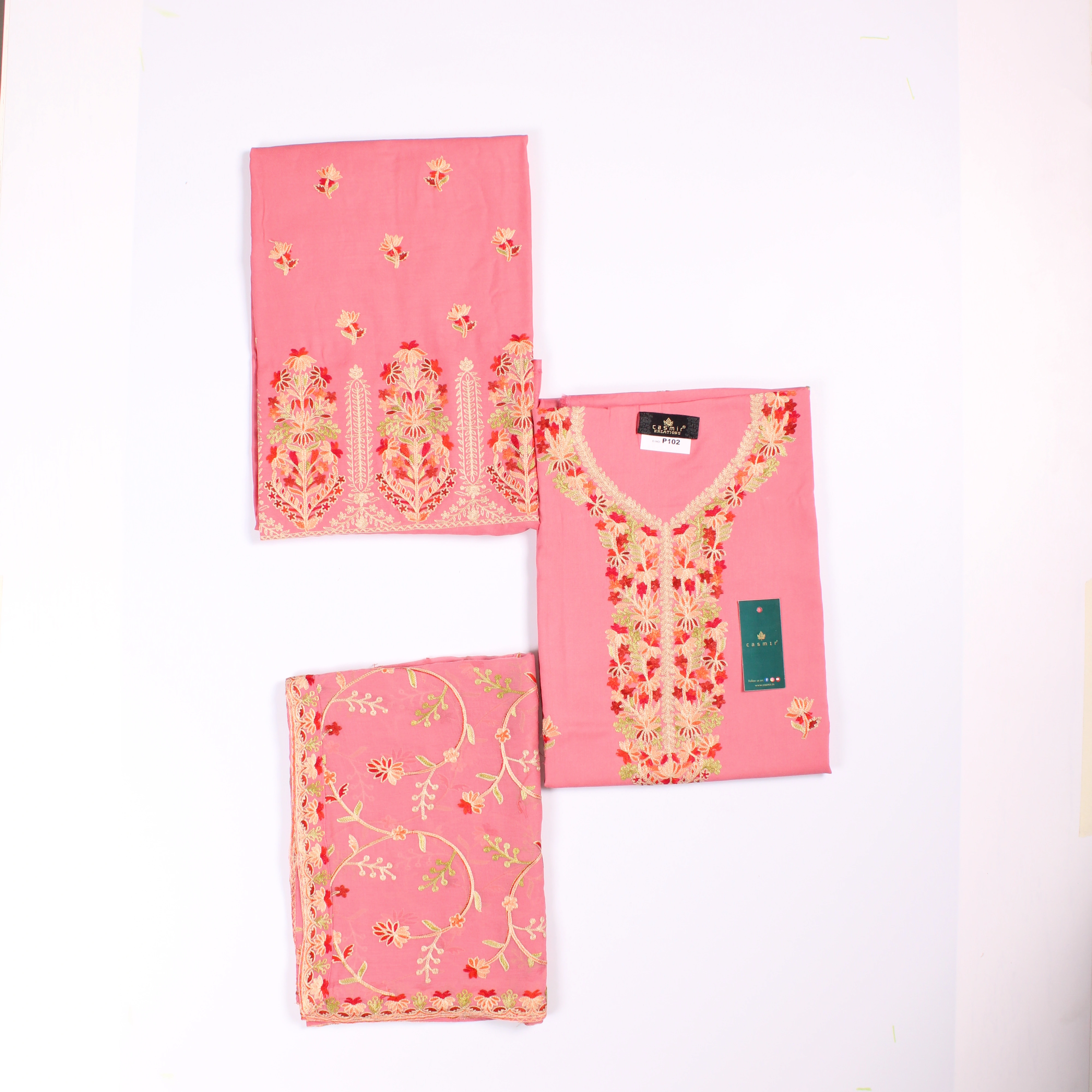 THREADWORK RAYON SALWAR SUITS ( # P102-PINK )-PINK-2