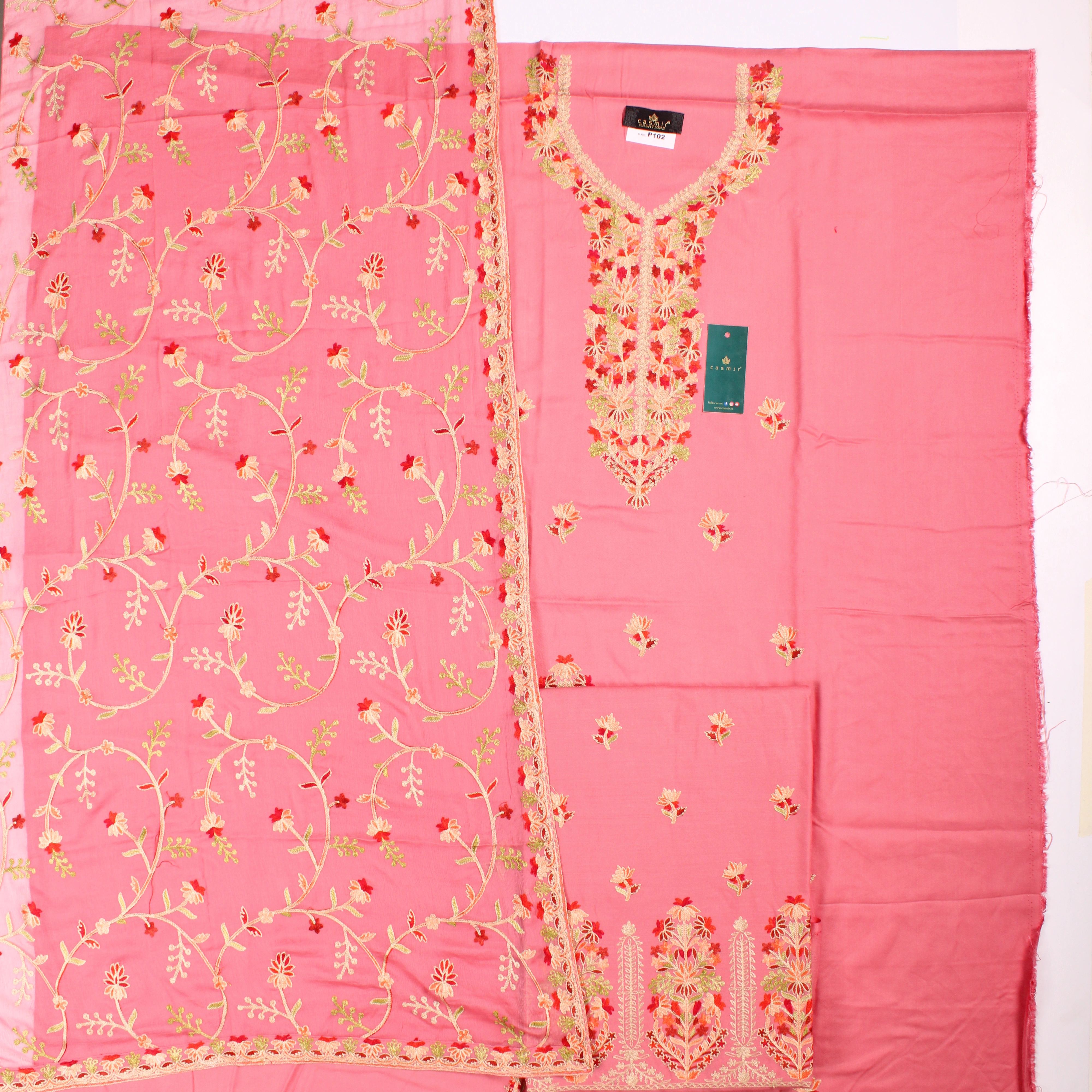 THREADWORK RAYON SALWAR SUITS ( # P102-PINK )-PINK-3