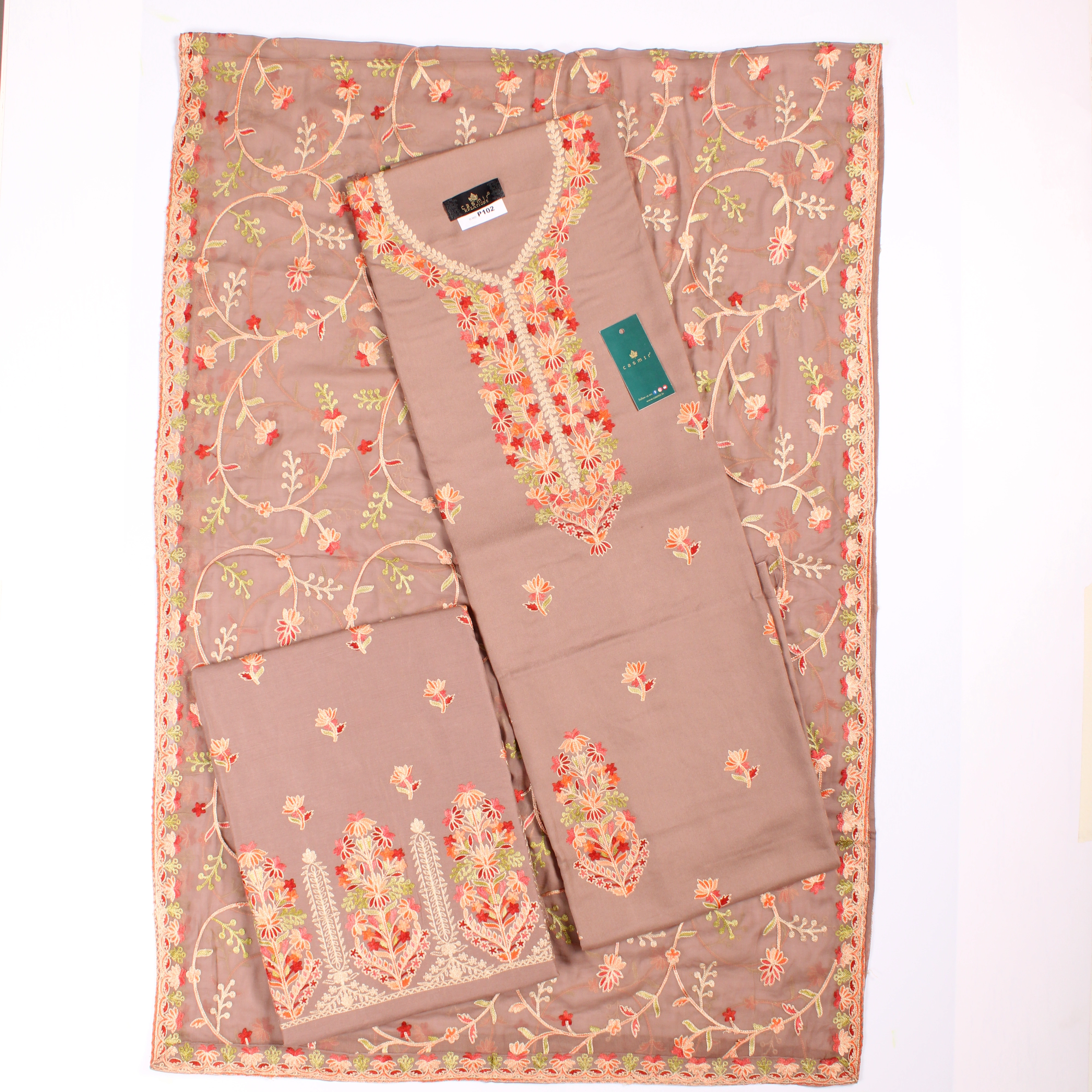 THREADWORK RAYON SALWAR SUITS (# P102-BEIGE )-11933590