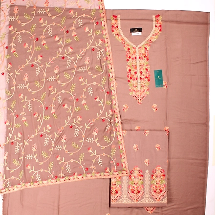 THREADWORK RAYON SALWAR SUITS (# P102-BEIGE )-BEIGE-3