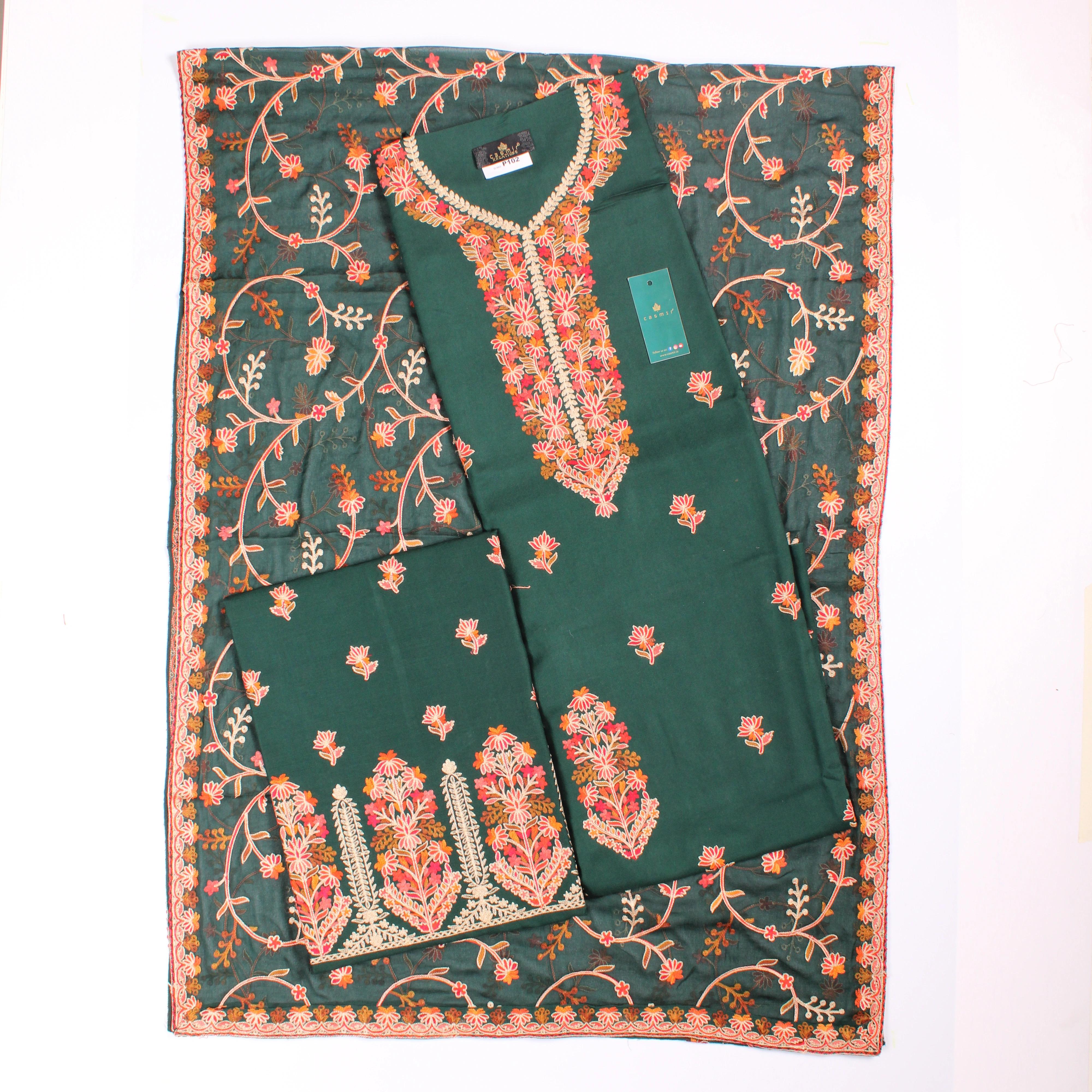 THREADWORK RAYON SALWAR SUIT  (# P102-GREEN )-11933592