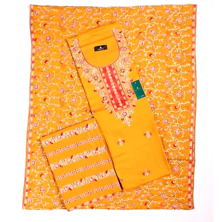 THREADWORK RAYON SALWAR SUITS (#P103-MUSTARD )-P103-MUSTARD
