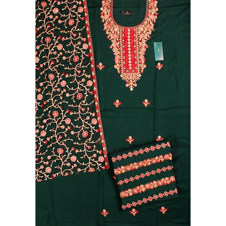 THREADWORK RAYON SALWAR SUITS (#P103-GREEN)-GREEN-2