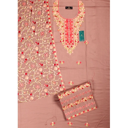 THREADWORK RAYON SALWAR SUITS (#P103-BEIGE )-BEIGE-2
