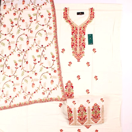 THREADWORK RAYON SALWAR SUITS (#P102-WHITE )-WHITE-2