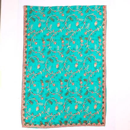 THREADWORK RAYON SALWAR SUITS (#P102-BLUE)-GREEN-1