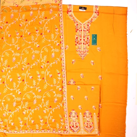 THREADWORK RAYON SALWAR SUITS (#P102-MUSTARD)-MUSTARD-2