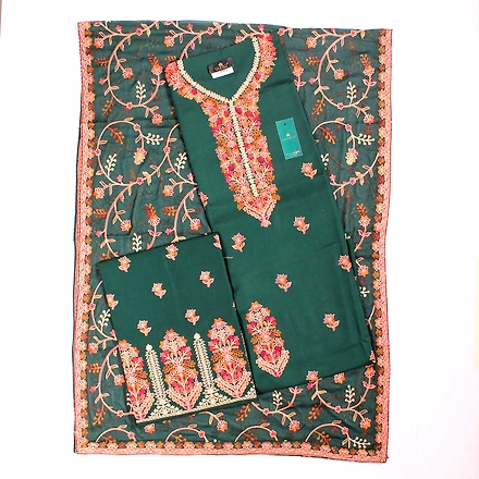THREADWORK RAYON SALWAR SUITS (#P102-GREEN)-P102-GREEN