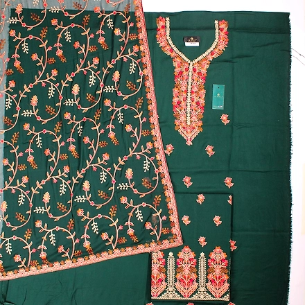 THREADWORK RAYON SALWAR SUITS (#P102-GREEN)-GREEN-2