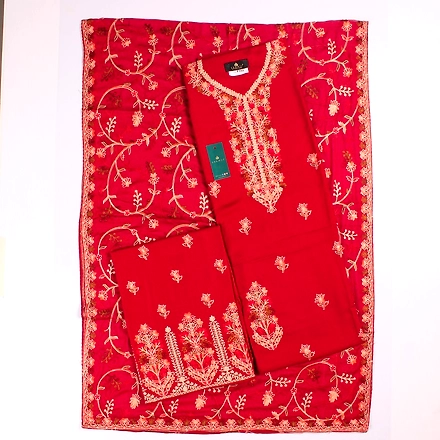 THREADWORK RAYON SALWAR SUITS (#P102-MAHROON )-P102-MAROON
