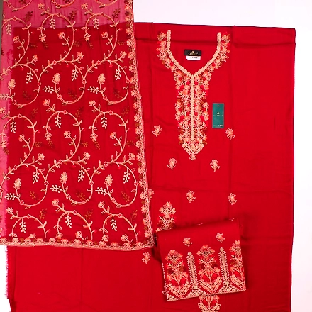 THREADWORK RAYON SALWAR SUITS (#P102-MAHROON )-2