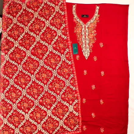 THREADWORK RAYON SALWAR SUITS (# N202-MAHROON  )-MEHROON-2