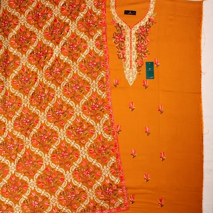 THREADWORK RAYON SALWAR SUITS (#N202-MUSTARD )-MUSTARD-2