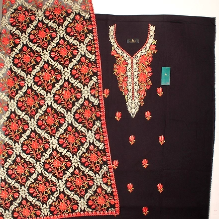 THREADWORK RAYON SALWAR SUITS (# N202-BLACK  )-BLACK-2