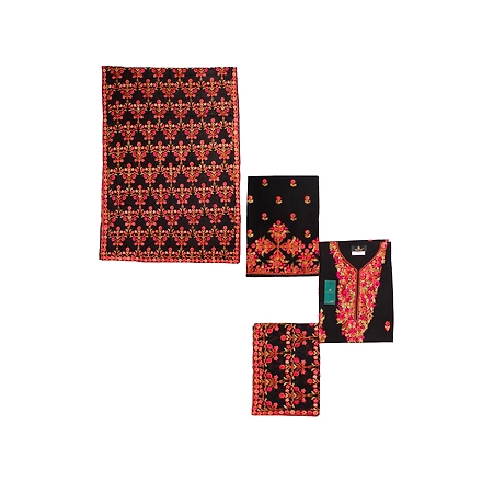 THREADWORK RAYON SALWAR SUITS (# P101-BLACK)-11941890