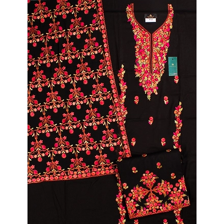 THREADWORK RAYON SALWAR SUITS (# P101-BLACK)-BLACK-2