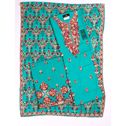 THREADWORK RAYON SALWAR SUITS ( # P101-BLUE )-11941892