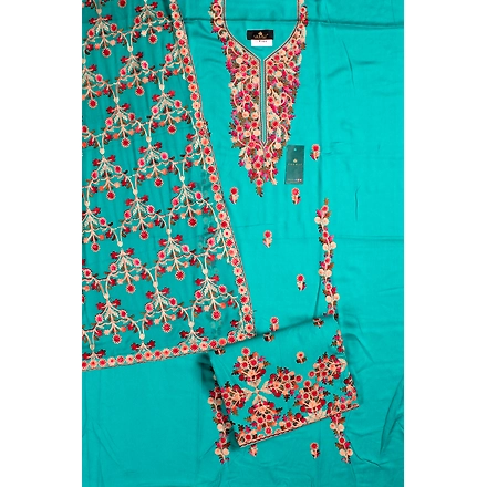THREADWORK RAYON SALWAR SUITS ( # P101-BLUE )-GREEN-3