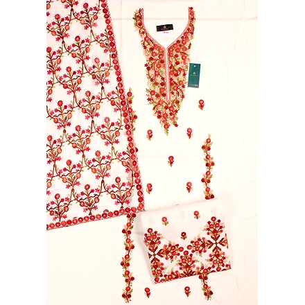 THREADWORK RAYON SALWAR SUITS ( # P101- WHITE )-WHITE-3